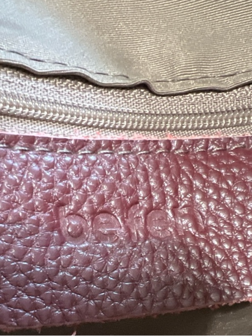 Befen Pebbled Leather Shoulder Bag in Burgundy Red - Picture 16 of 16